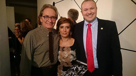 Мартин Кејниг, министерката за култура Елизабета Канческа-Милевска и Мето Коловски