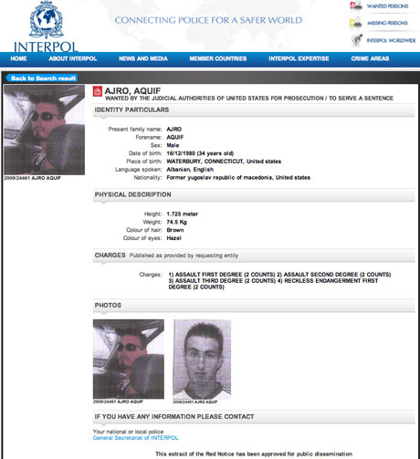 Аќиф Ајро е еден од 30-ината македонски државјани барани преку потерници на Интерпол