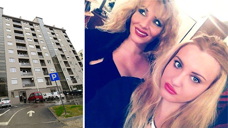 Зградата на улица “Руди Чајавец“ во скопски Аеродром и една од последните заеднички фотографии на Александра и ќерката Стефани